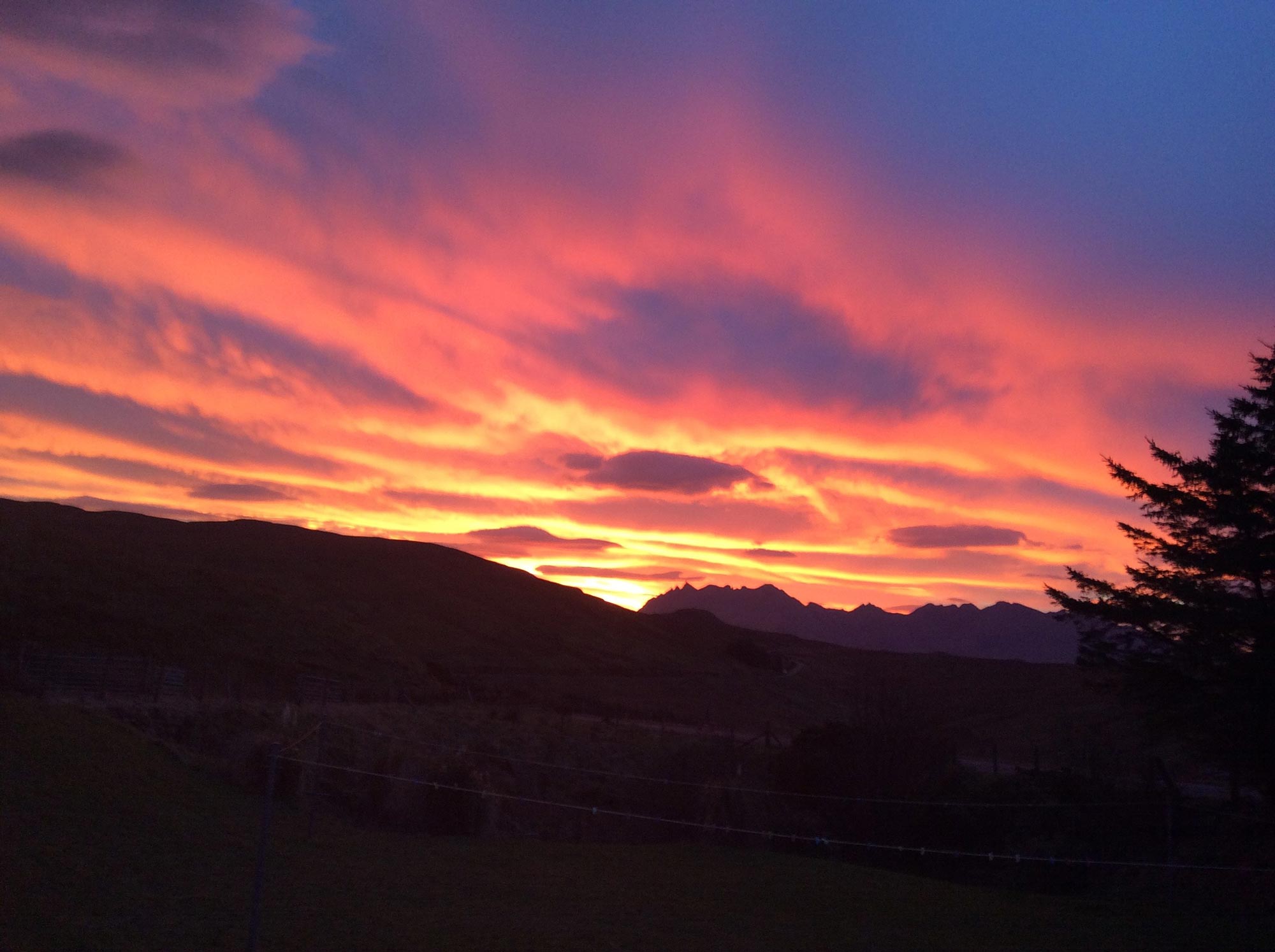 The Cuillin Mountains sunset